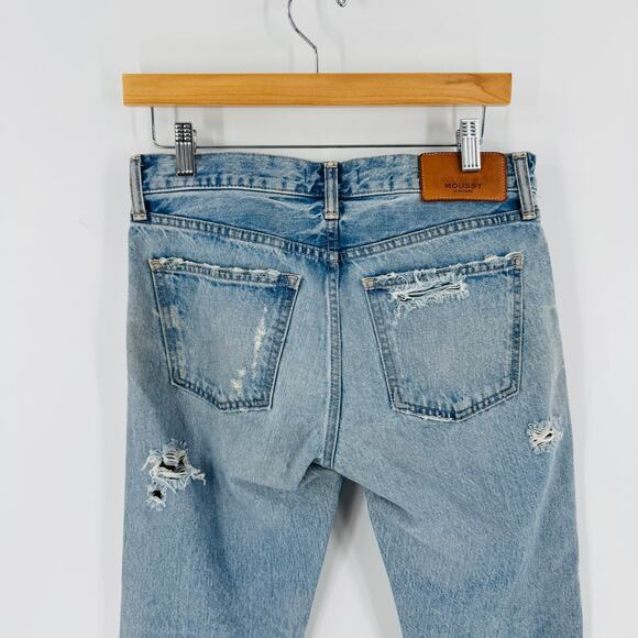 Moussy Vintage Distressed Ripped Skinny Jeans 100% Cotton Size 26 Light Wash - Picture 5 of 9